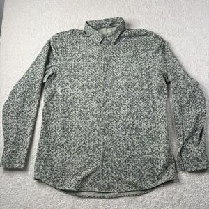 Lululemon Shirt Men's‎ XL Green Particle Camo Performance Casual Button Collared